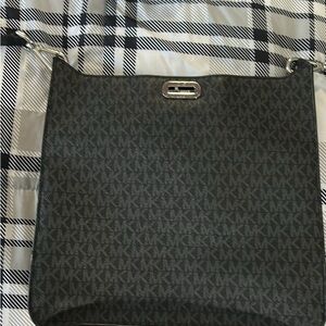 Michael Kors Black Messenger Bag with MK Monogram